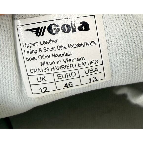 Gola Harrier Leather Sneakers Mens US 13 EU 46 White Red Blue Gum Sole NEW main image 5